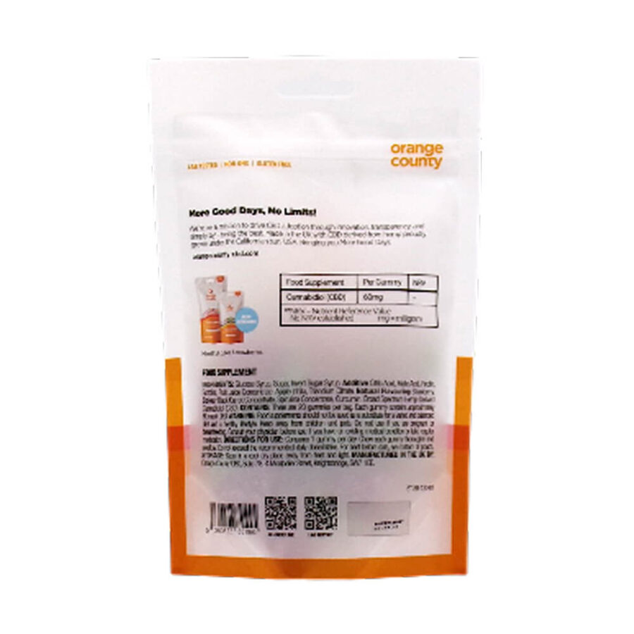 Orange County CBD Gummies Fraise 1200mg CBD