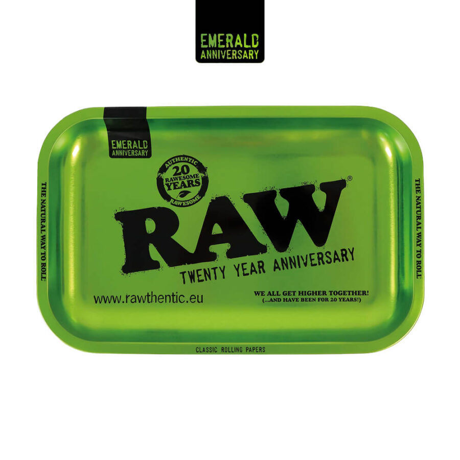 Plateau à rouler Raw édition du 20e anniversaire Vert Émeraude - vente en gros