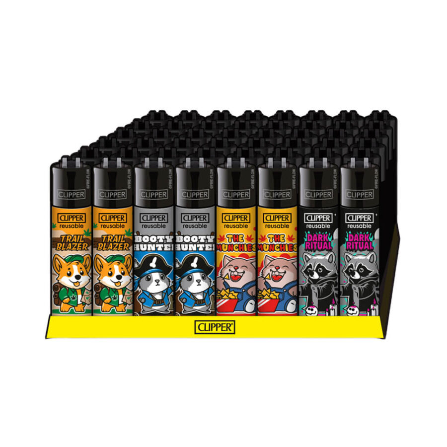 Briquets Clipper Classiques Trip Buddies (48pcs:présentoir)-Gros 2
