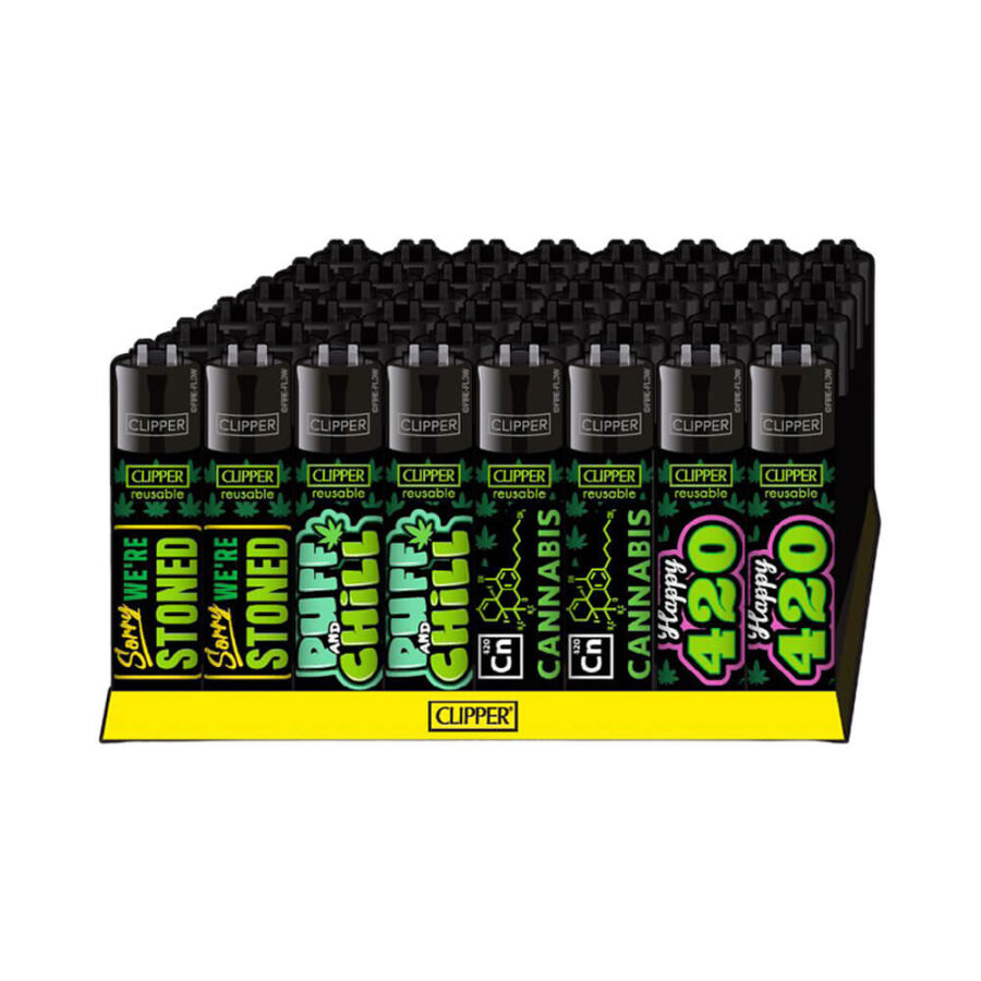 Briquets Clipper Classiques avec Déclaration sur le Cannabis #9 (48pcs:présentoir)-Gros 2