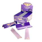 Feuilles à rouler colorées Diamond Leaf King Size Slim violet (50pcs:présentoir)-Grossiste