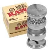 RAW Broyeur en Acier Inoxydable 50-60mm 4 Parties avec Boîte Cadeau 1 wholesale raw metal grinder stainless steel