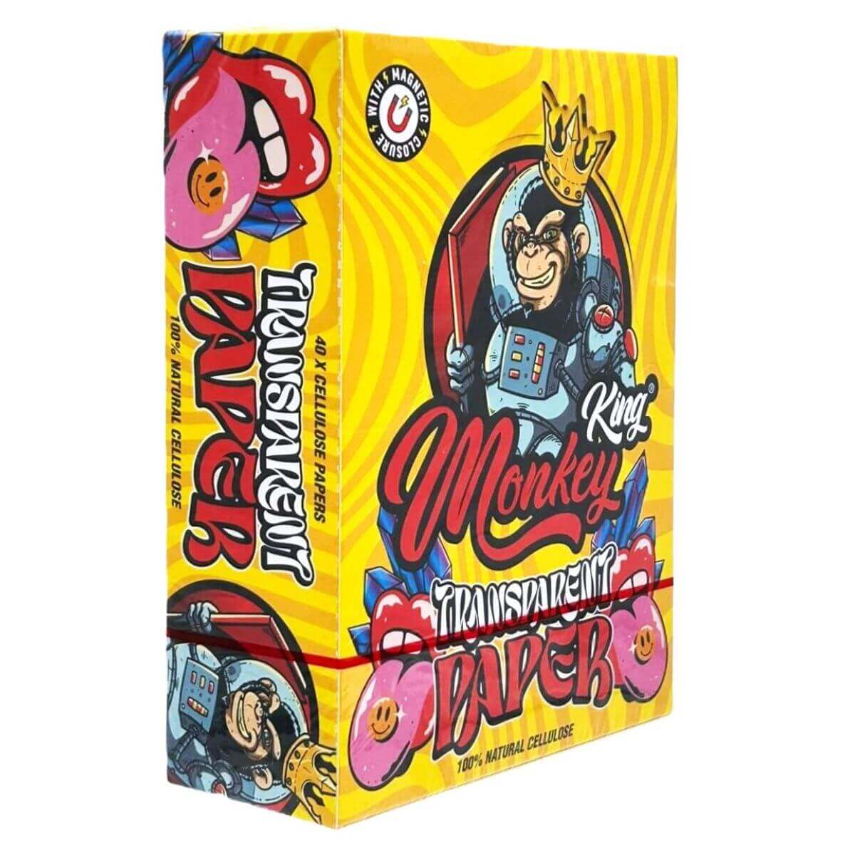 Monkey-King-transparent-Rose-papier-cellulose-100%-naturel-(24piecespresentoir)-3 Monkey King Transparent Pink 100 Natural Cellulose Paper 24pcsdisplay 3