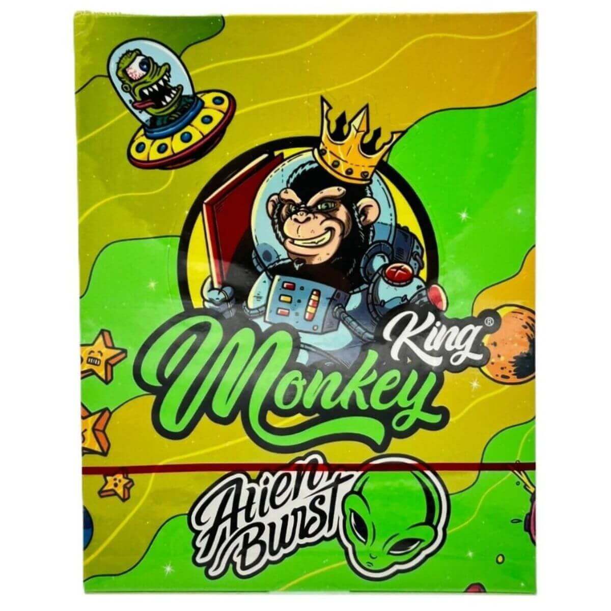 Monkey-King-papiers-a-rouler-non-blanchis-alien-burst-King-size-slim-avec-filtres-(24pcspresentoir)-2 Monkey King Unbleached Rolling Papers Alien Burst King Size Slim with Tips 24pcsdisplay 2
