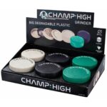 Champ High Grinder en plastique dégradable Big 80 mm (6 pièces/présentoir) Champ High Big Degradable Plastic Grinder