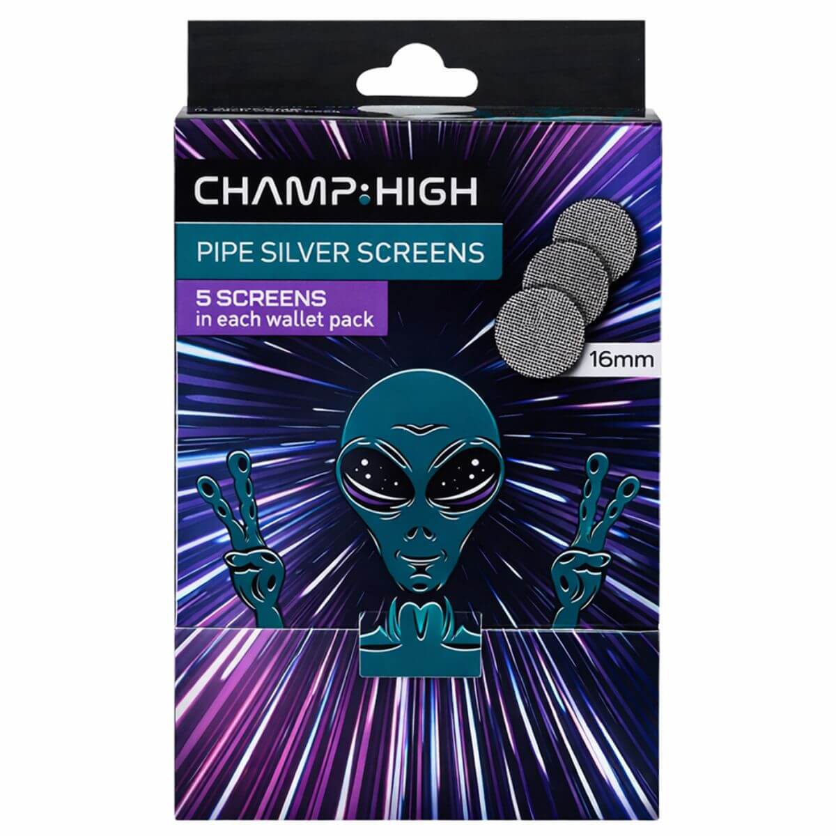 Grilles de pipe Champ High (100 paquets/boîte) Champ High Pipe Silver Screens 100