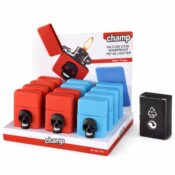 Champ High Skull Silicon Case Windproof Metal Lighter 12pcsdisplay