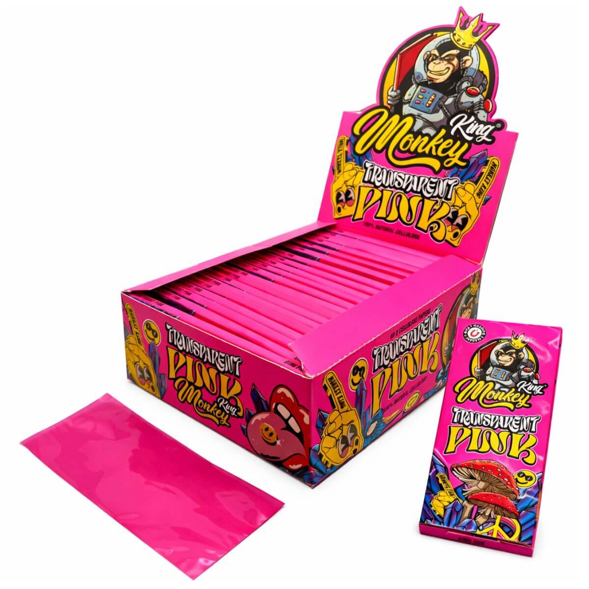 Monkey King Transparent Pink 100% Natural Cellulose Rolling Paper Monkey King Transparent Pink 100 Natural Cellulose Rolling Paper