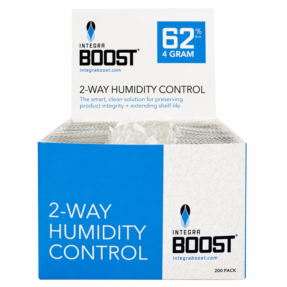 Integra Boost 2-Way Contrôle de l’humidité 62% HR - 4 grammes (200pcs/présentoir) Integra Boost 2-Way Contrôle de l’humidité 62% HR - 4 grammes (200pcs/présentoir)