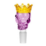 glass bowl skull crown pink