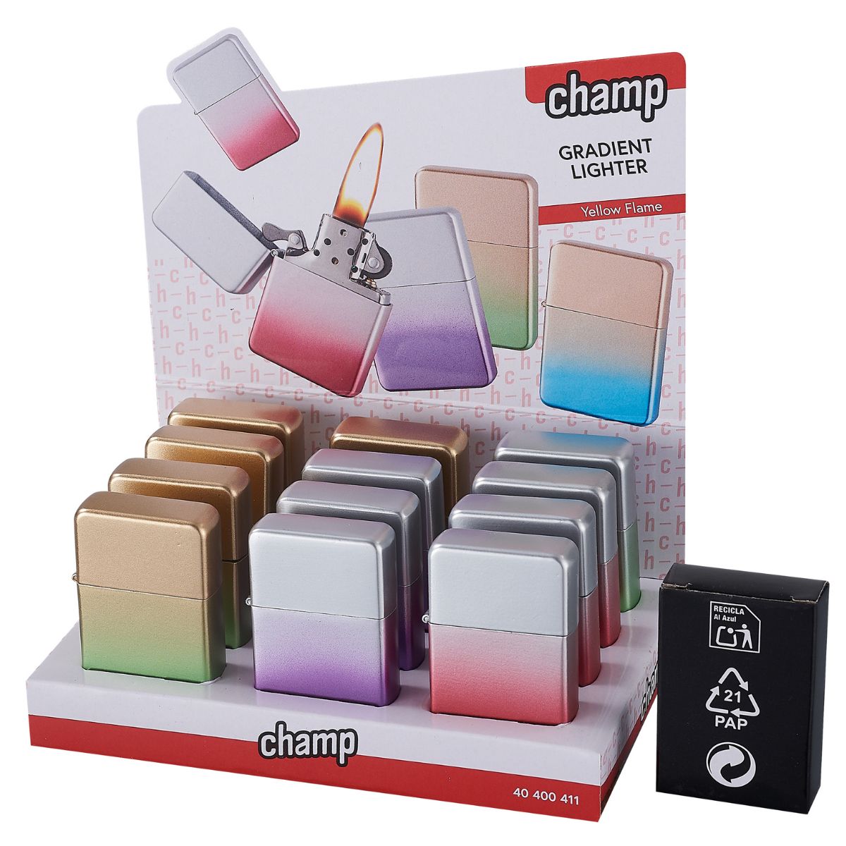 Champ Briquet à Gaz Spray Dégradé High (12 pcs/présentoir) Champ Briquet à Gaz Spray Dégradé High (12 pcs/présentoir)