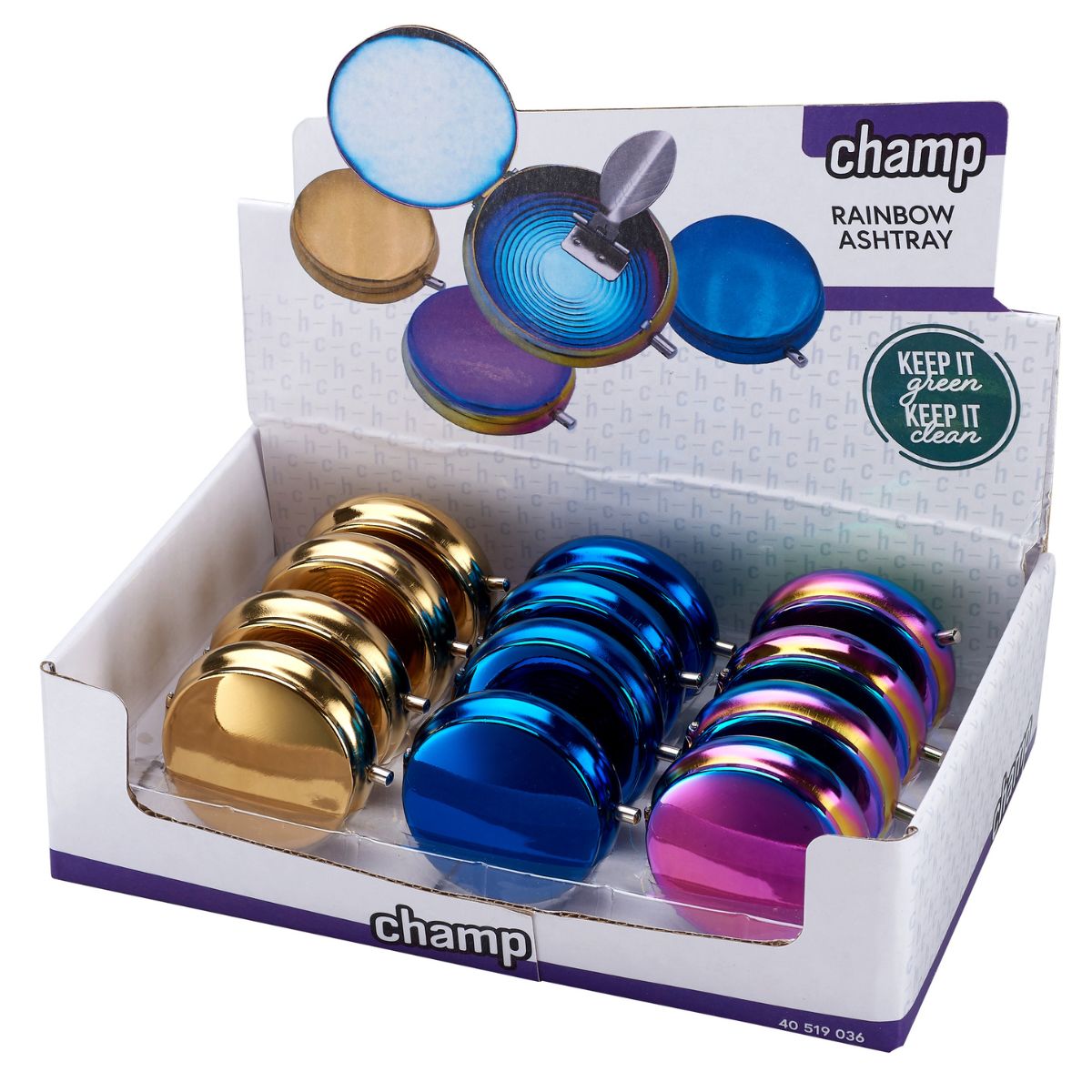 Champ High Cendrier de poche arc-en-ciel (12 pcs/présentoir) Champ High Cendrier de poche arc-en-ciel (12 pcs/présentoir)