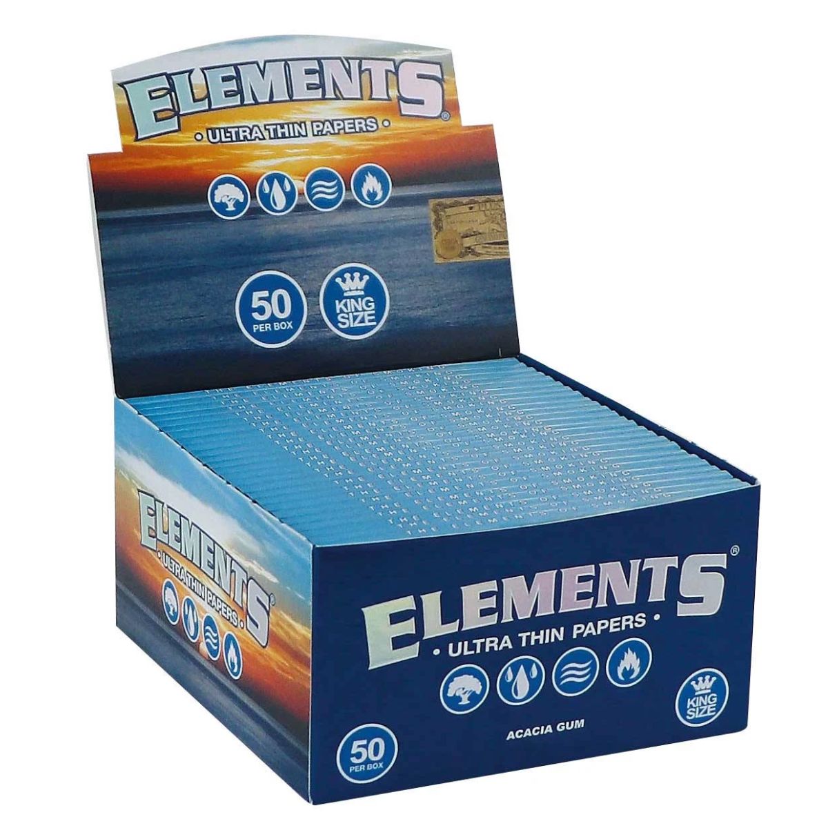 Elements Papiers à Rouler King Size Ultra Fins (50 pièces/présentoir) Elements Papiers à Rouler King Size Ultra Fins (50 pièces/présentoir)