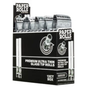 Hemper King Size Glass Tipped Classic White Paper Rolls 12pcsdisplay 1