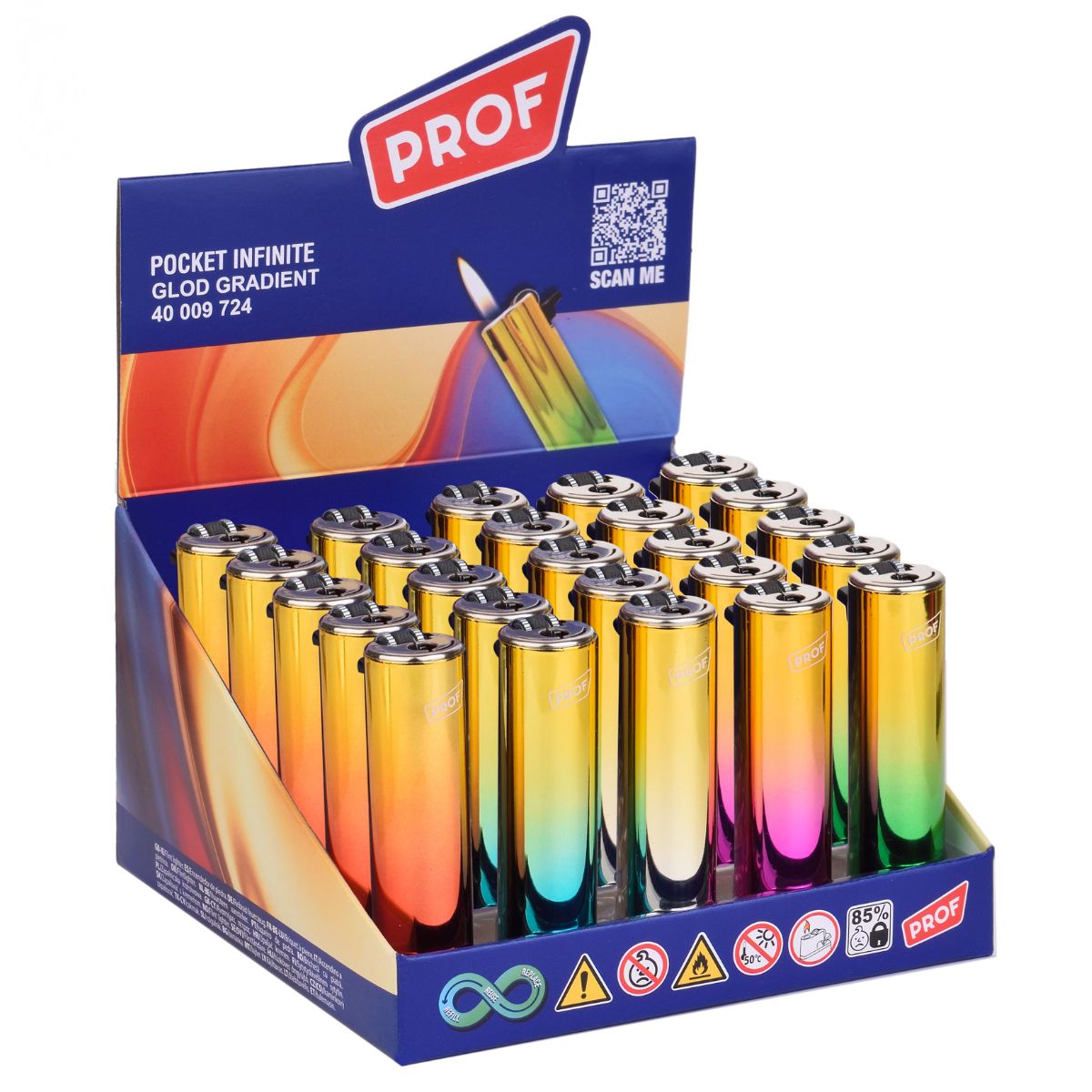 Briquet Prof Pocket Infinite Gold Gradient (25 pcs/présentoir) Briquet Prof Pocket Infinite Gold Gradient (25 pcs/présentoir)
