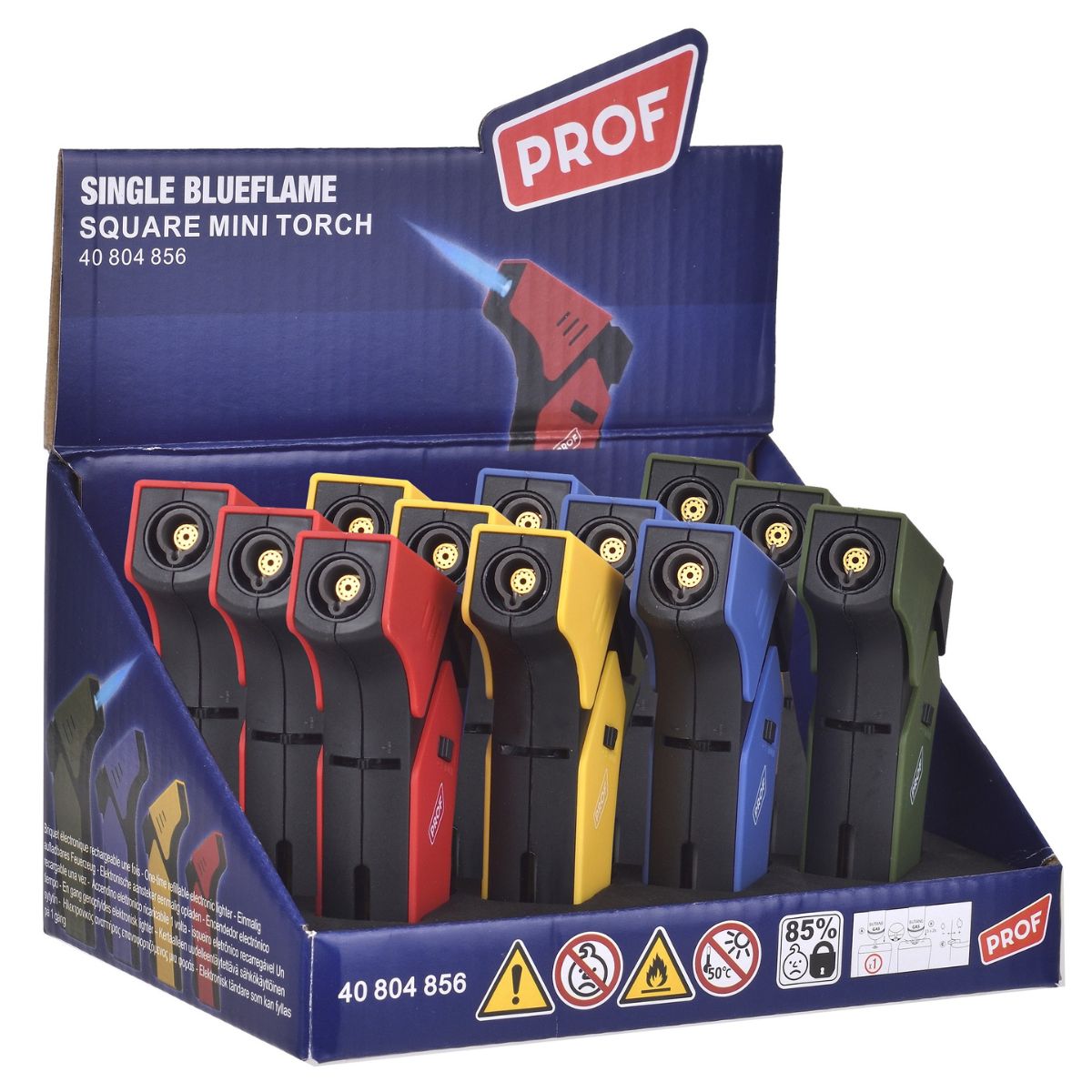 Prof Briquet Mini Torche Jetflame Carré (12pcs/présentoir) Prof Briquet Mini Torche Jetflame Carré (12pcs/présentoir)