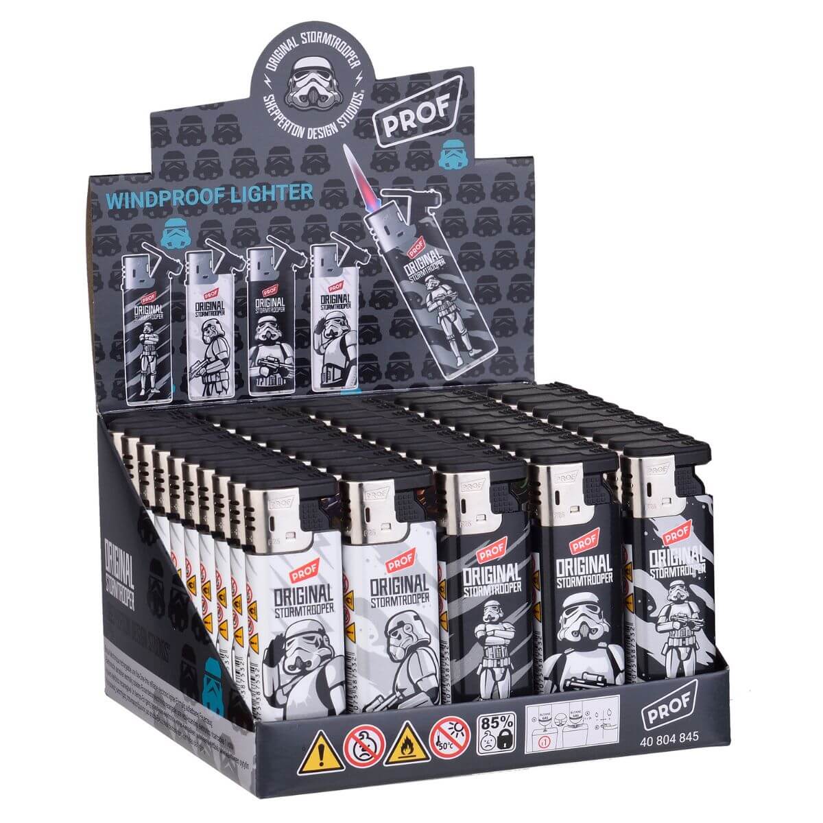 Prof Stormtrooper Briquet rechargeable à usage unique à capuchon coulissant (20 pièces/présentoir) Prof Stormtrooper Briquet rechargeable à usage unique à capuchon coulissant (20 pièces/présentoir)
