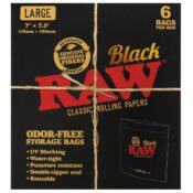 RAW Classic Feuilles à rouler Sacs de rangement anti-odeur Grand