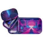 V-Syndicate Duotray Afterglow Plateau à rouler en métal avec compartiment de rangement amovible 32 x 16 cm