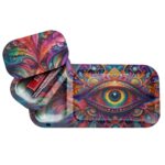 V-Syndicate Duotray Eye Metal Rolling Tray with Removable Stash Tray 32x16cm