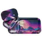 V-Syndicate Duotray Game Over plateau à rouler en métal avec plateau de rangement amovible 32 × 16 cm