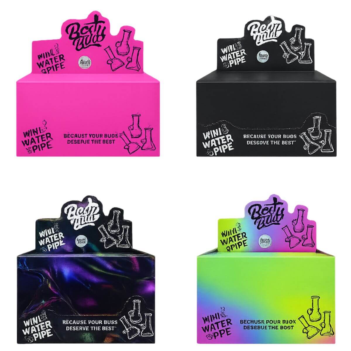 Best Buds Mini pipe à eau 15 cm (6 pcs/présentoir) Best Buds Mini pipe à eau 15 cm (6 pcs/présentoir)