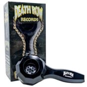 Death Row Records Pipe à main en métal 2 pièces nettoyage facile noire 4,4″