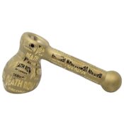 Death Row Records Pipe à main Hammer 6" entièrement gravée métallisée - Gold