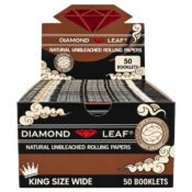 Diamond Leaf Brown Feuilles à rouler King Size Wide non blanchies (50 pcs/présentoir)