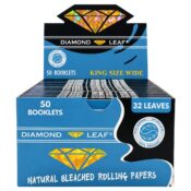 Diamond Leaf Papiers à Rouler King Size Large et Fin (50 pièces présentoir)