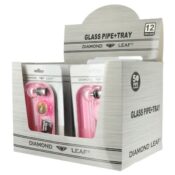 Diamond Leaf Multicolor Pipe en Verre + Plateau à Rouler (12 pièces/présentoir)