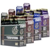 Hemper Cônes pré-roulés Herbal King Size + embout en verre, pack de 2 (12 pcs/présentoir)