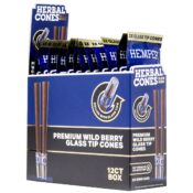Hemper Cônes pré-roulés Herbal King Size + embout en verre, pack de 2 (12 pcs/présentoir) Wild Berry
