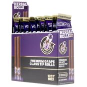 Hemper Pre-Rolled King Size Herbal Rolls + Glass Tip Pack de 2 (12 pcs/display) Grape