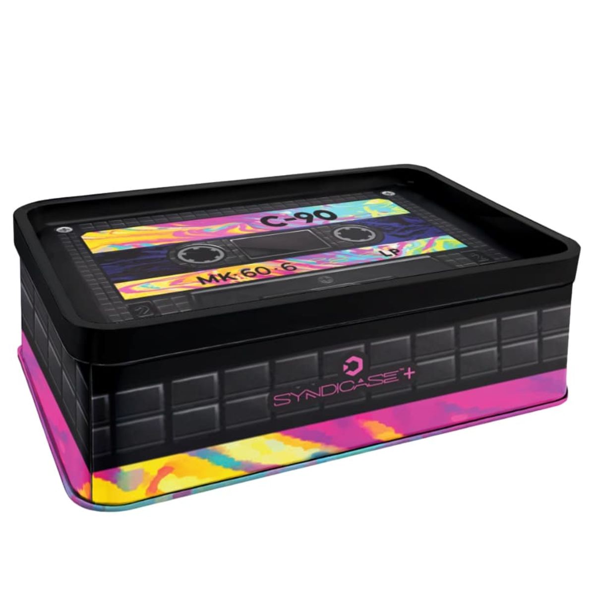 V-Syndicate Syndicase Cassette Rolling Tray avec boîte en métal de rangement V-Syndicate Syndicase Cassette Rolling Tray avec boîte en métal de rangement