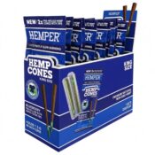 Hemper Pre-Rolled cônes en chanvre King Size + filtre en papier, pack de 2 (12 pcs/présentoir) Blueberry