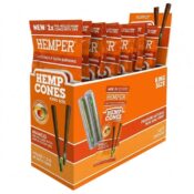 aHemper Pre-Rolled cônes en chanvre King Size + filtre en papier, pack de 2 (12 pcs/présentoir) Mango