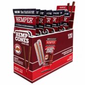 Hemper Pre-Rolled cônes en chanvre King Size + filtre en papier, pack de 2 (12 pcs/présentoir) Sweet