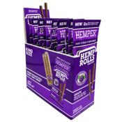 Hemper Pre-Rolled King Size Hemp Rolls + Filtre en papier Pack de 2 (12 pcs/présentoir) Grape